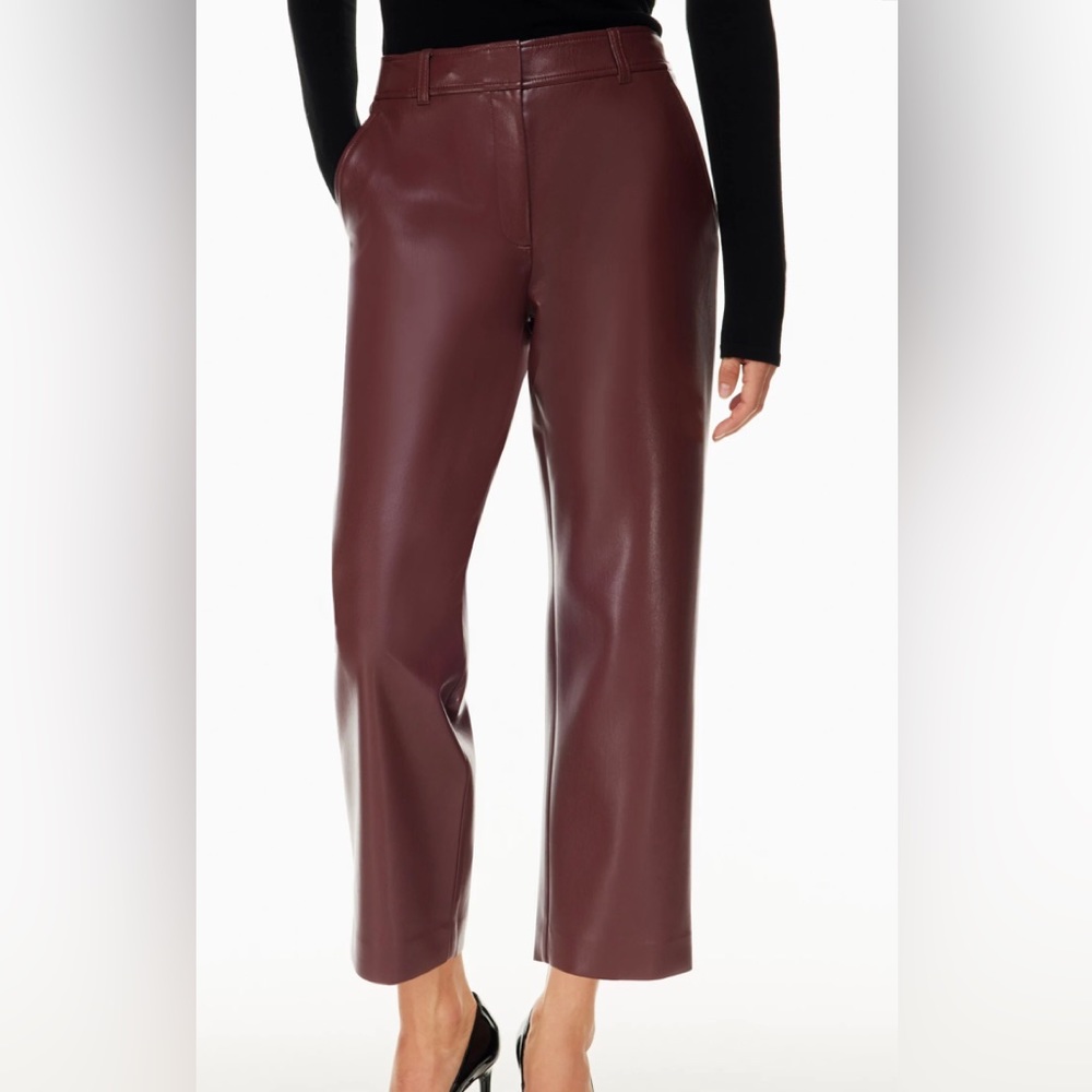 Aritzia Babaton Command Cropped Pant Mid-rise Vegan Leather pants size 6